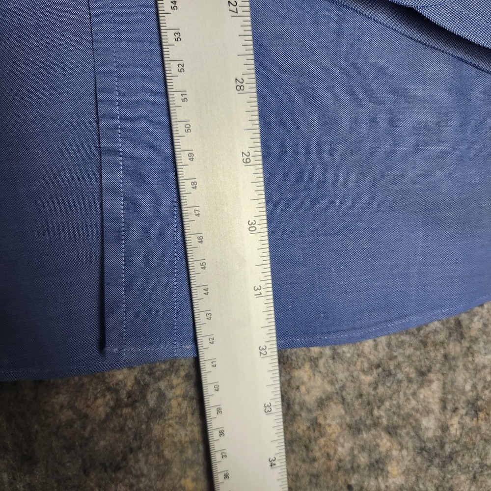 Brooks Brothers Dress Shirt Men 17-35 Blue Main Store Regular Fit Non Iron Prep - Picture 4 of 6